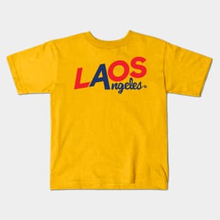 Laos Angeles Red & Blue Logo Kids T-Shirt